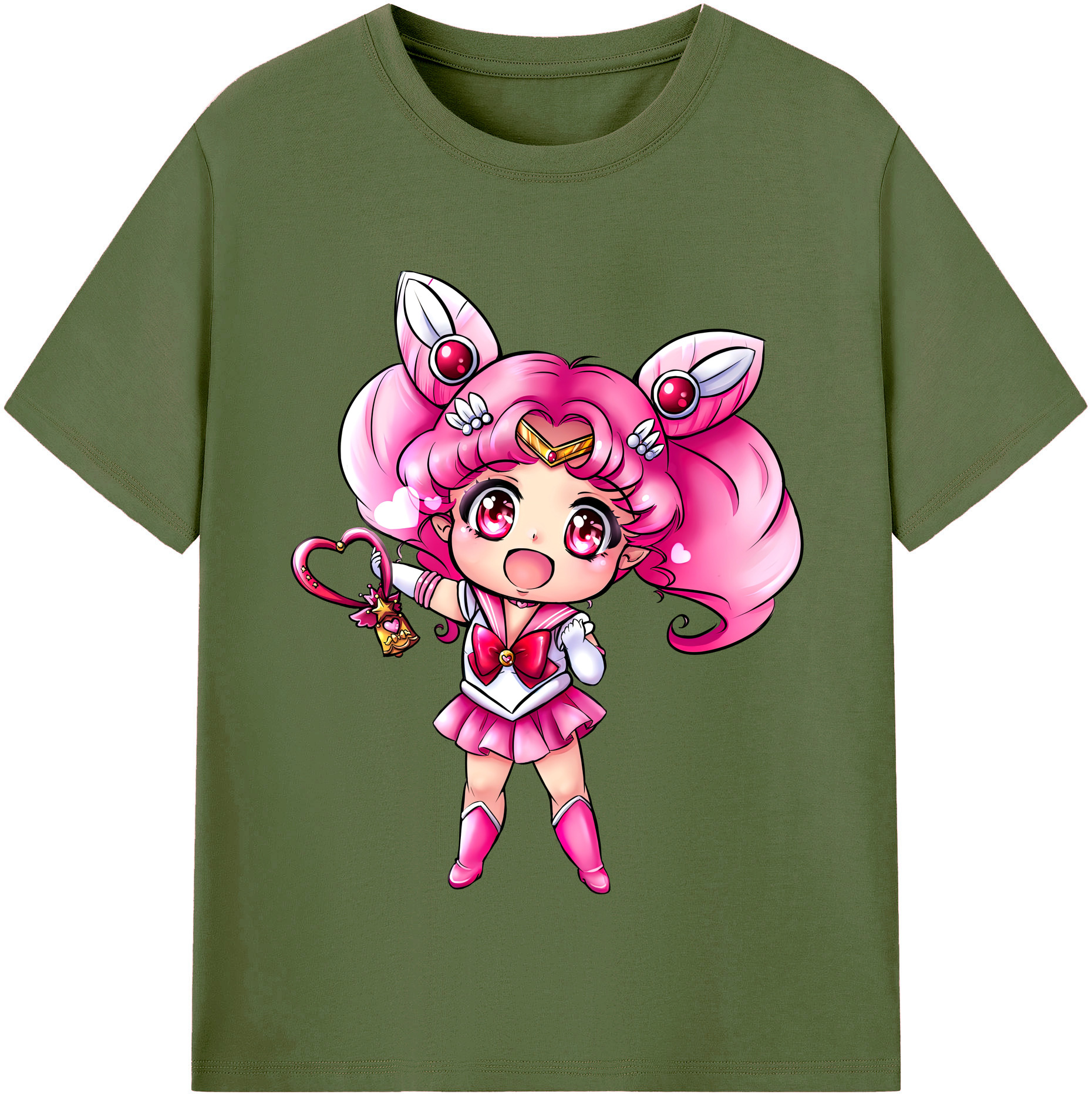 （画像用） 美少女戦士セーラームーン ちびうさ Sailor Moon Chibiusa Tsukino Usagi Small Lady Serenity 綿100％半袖Tシャツ（フロントプリント）